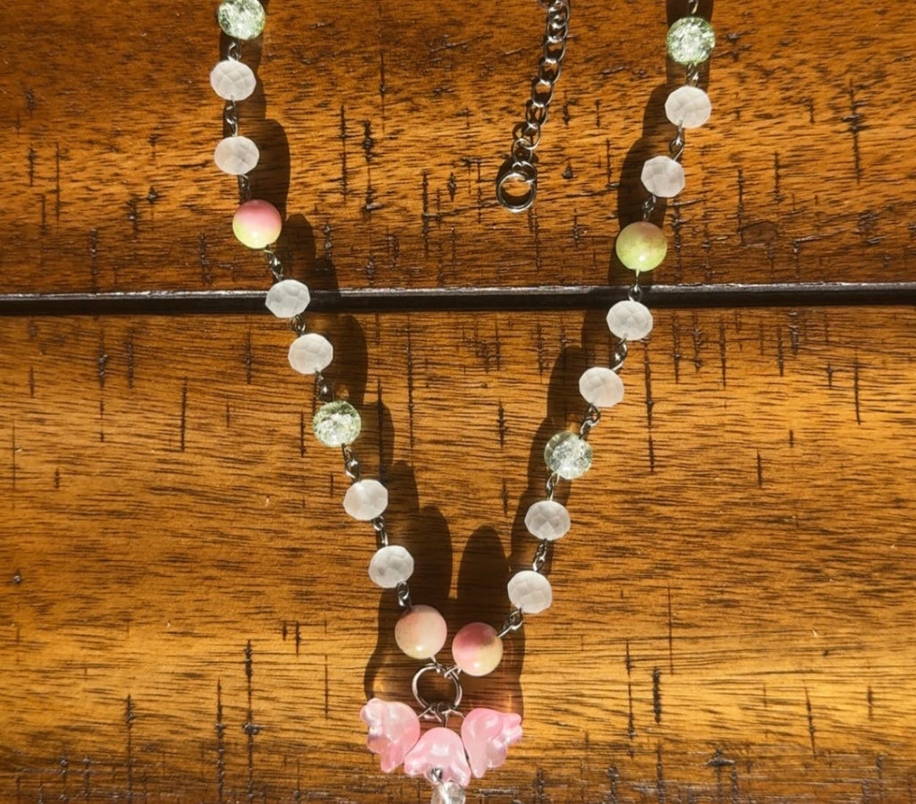 Pastel Flower Beaded necklace